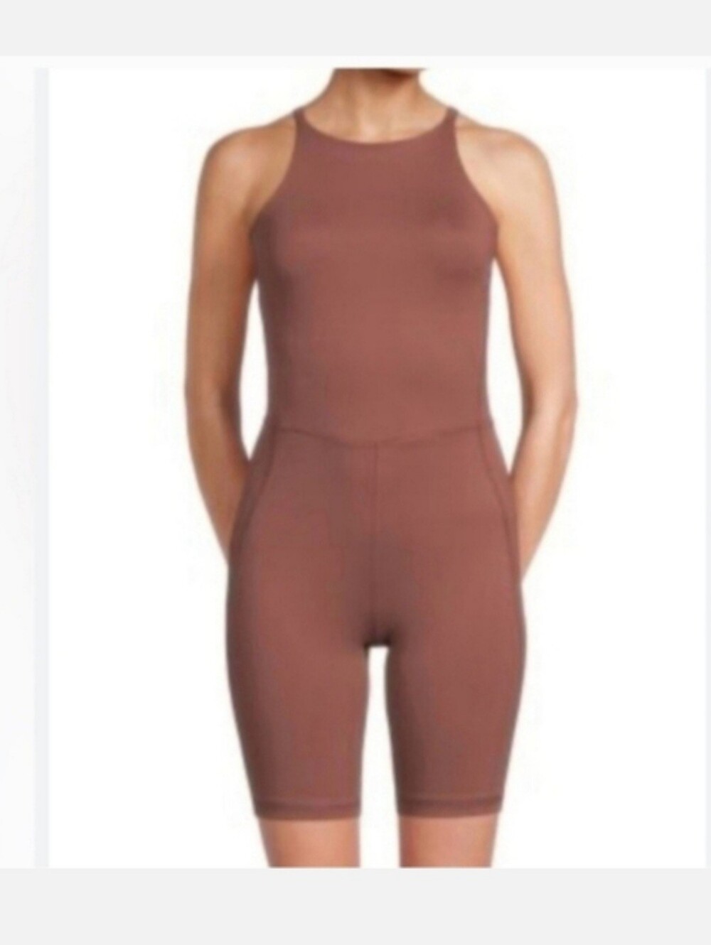 Sleeveless One-Piece Romper in Chocolate Brown Sz XL